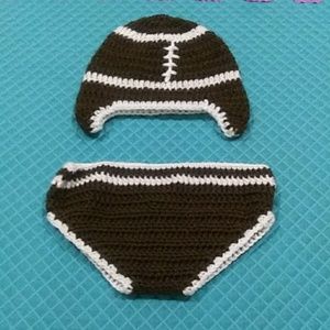 Newborn crochet football outfit
